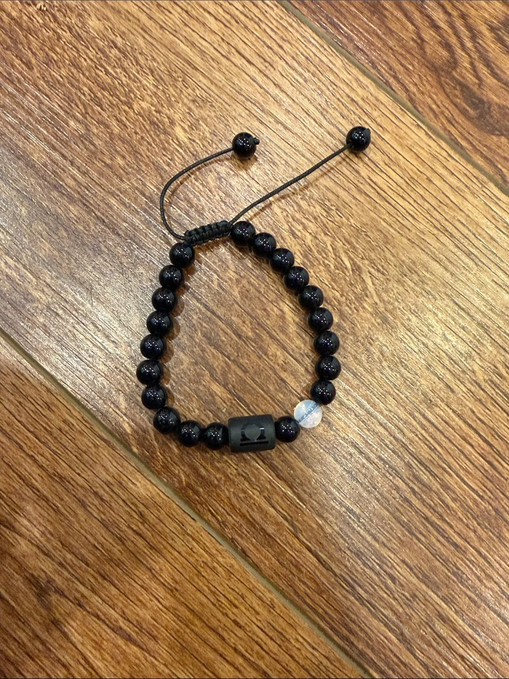 Gemstone Adjustable Bracelet with Accent Bead